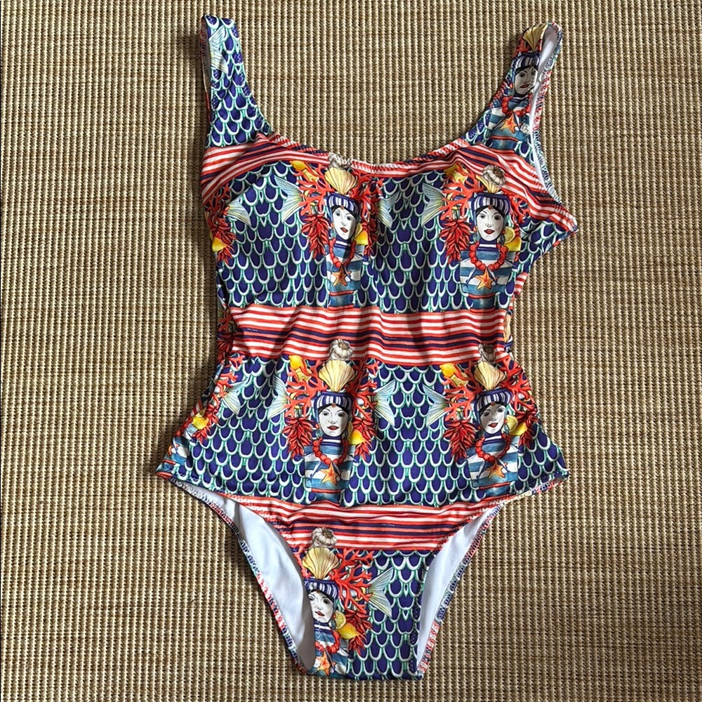 Antica Sartoria Positano by Giacomo Cinque Kids Swimwear with Colorful Pattern